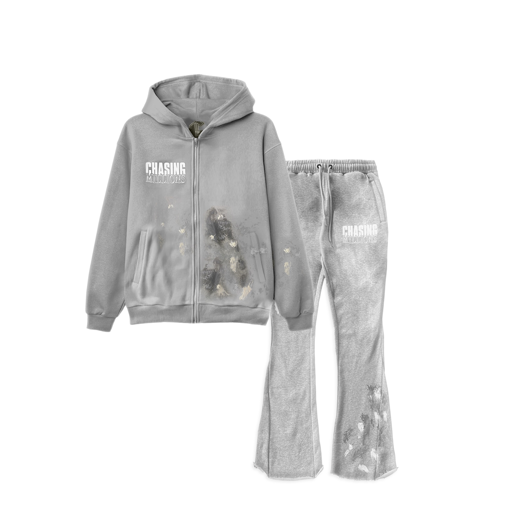 PAINT SPLATTER FLARED SWEATSUIT