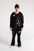 PAINT SPLATTER FLARED SWEATSUIT